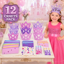 Fabulous Foam Princess Crown Kits - 12 Pk